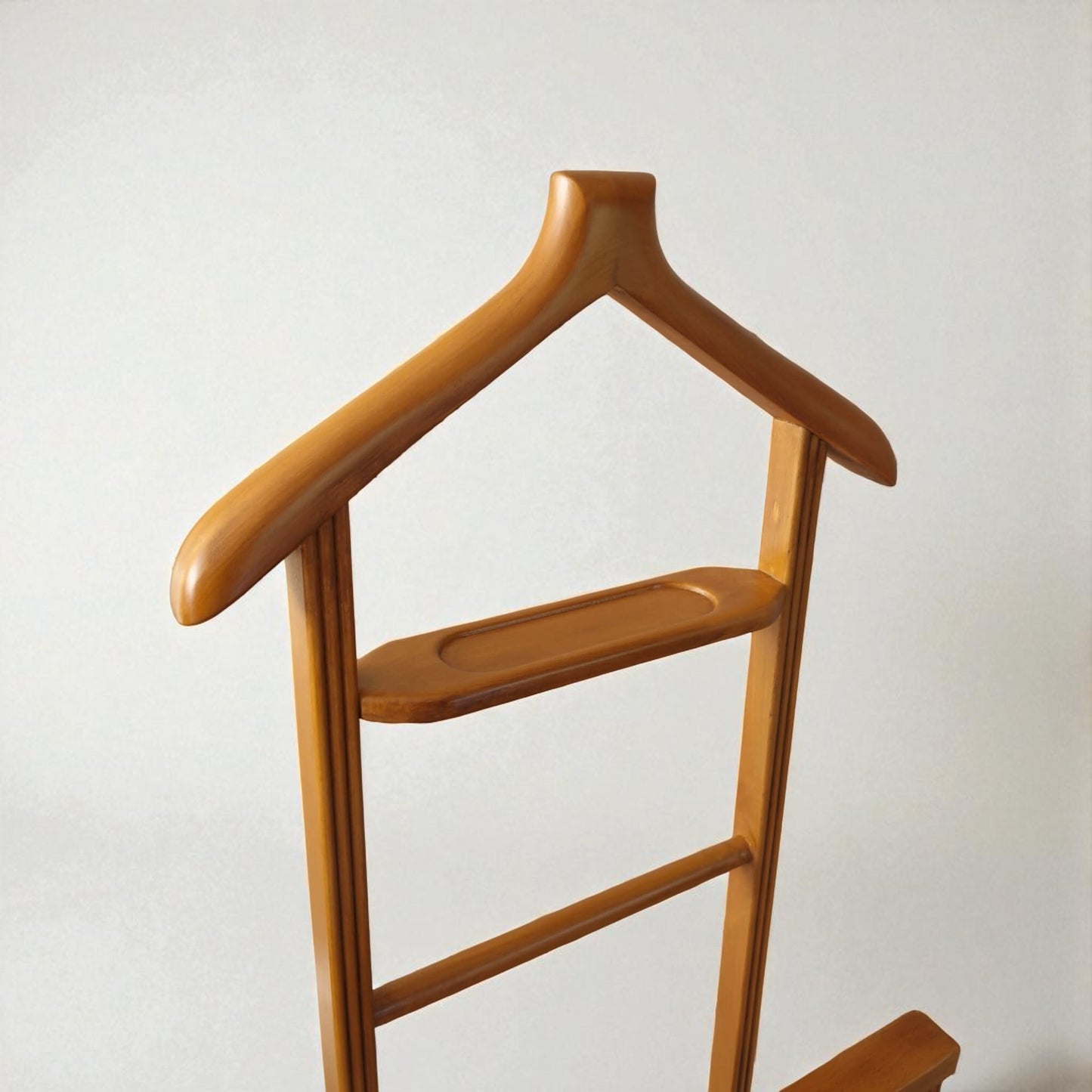 Garderobenständer aus Holz, Kleiderbügel aus Massivholz für Mäntel und Jacken, Hosenbügel