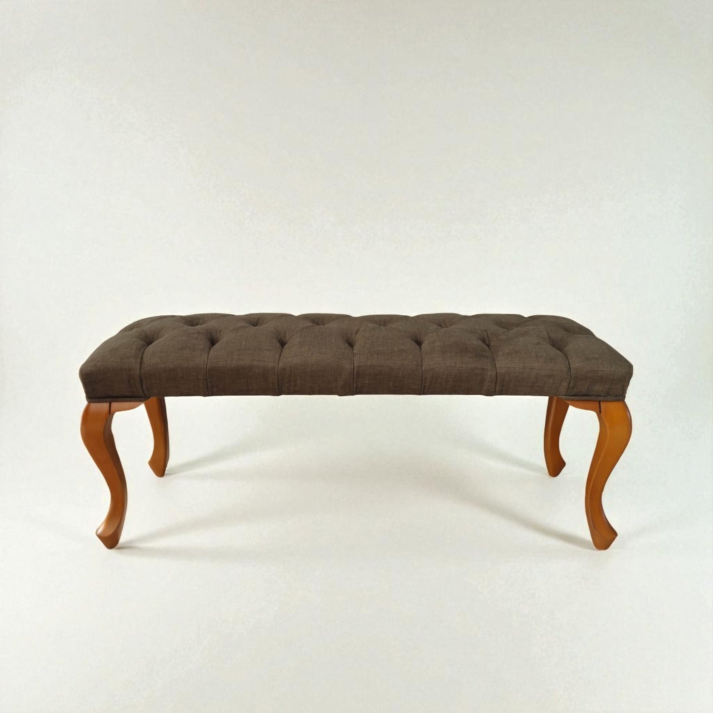 Ahşap Lükens Ayaklı Kapitone Bench
