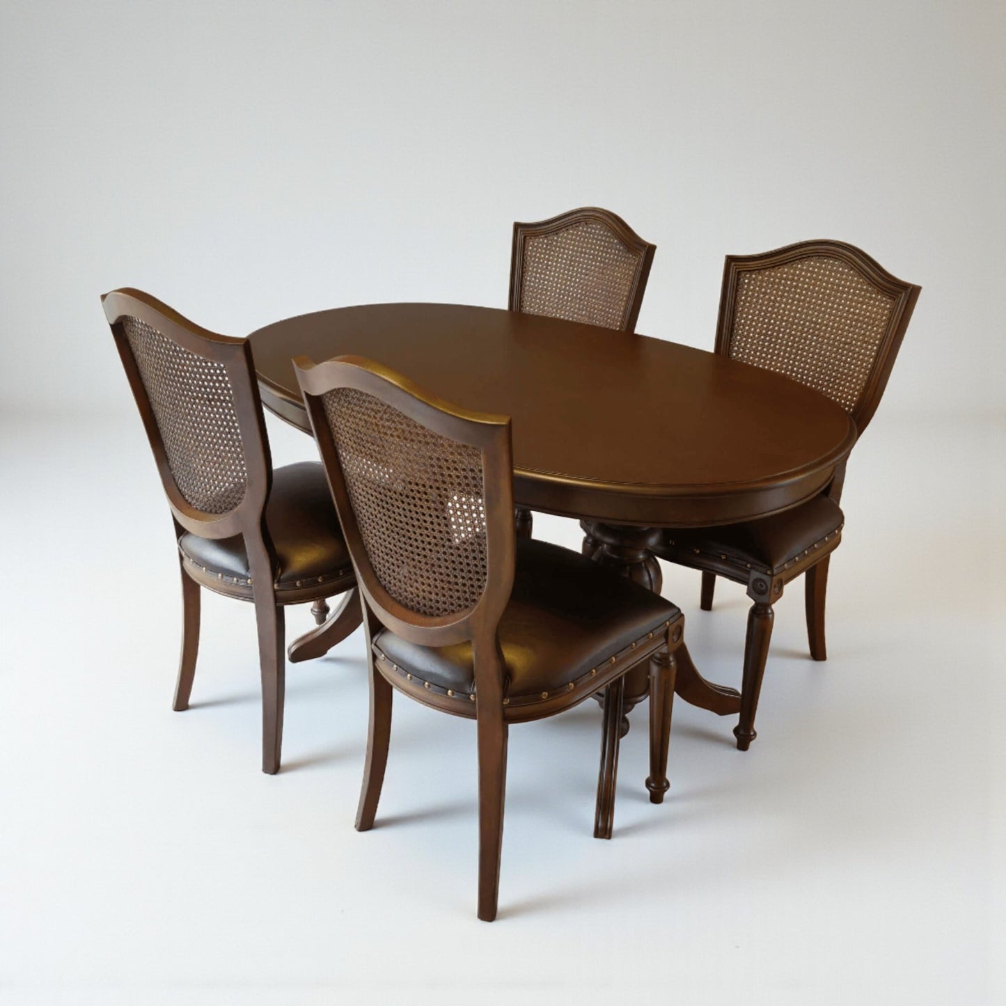 Elegansia-Tisch, doppelbeiniger Holztisch