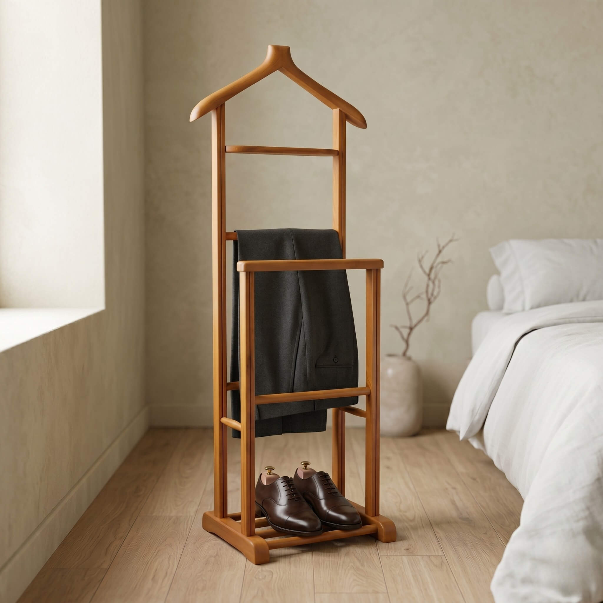 Wooden Dumb Butler, Solid Coat Hanger, Trouser Hanger – Kleinhaus