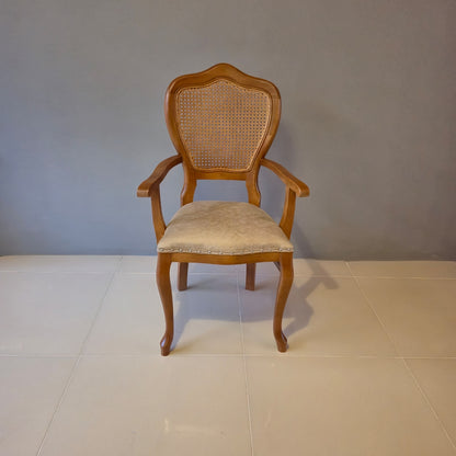 Lilia Kollu Hazeranlı Ahşap Sandalye, Retro Tasarım