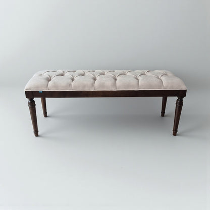 Sarp Bank, Kapitone Döşemeli Ahşap Ayaklı Bench