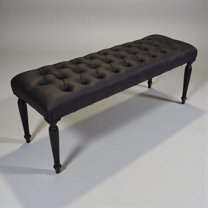 Retro Kapitone Ahşap Bank