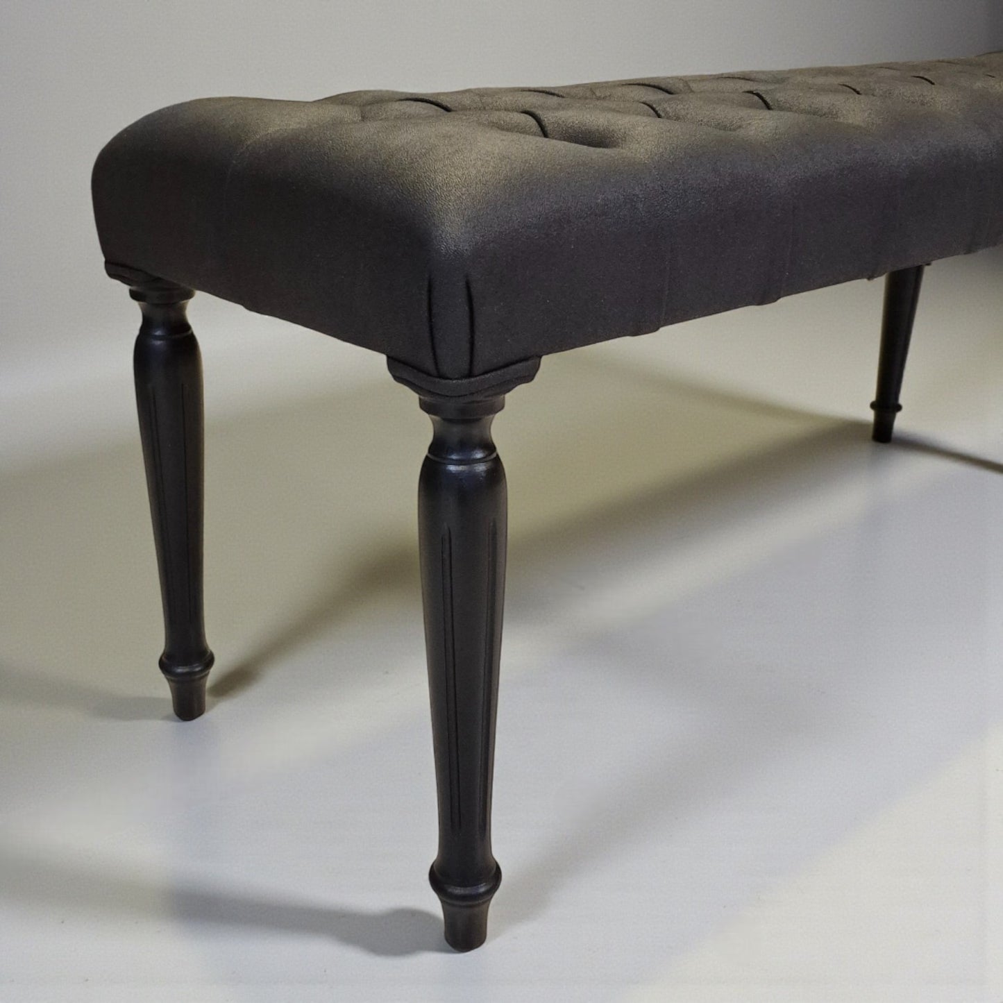 Retro Kapitone Ahşap Bank