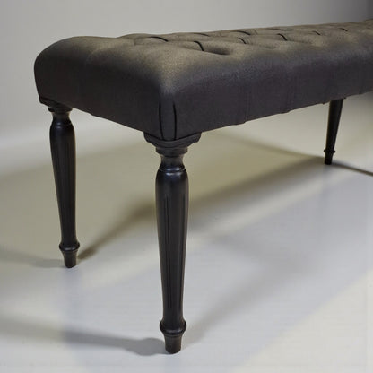 Retro Kapitone Ahşap Bank