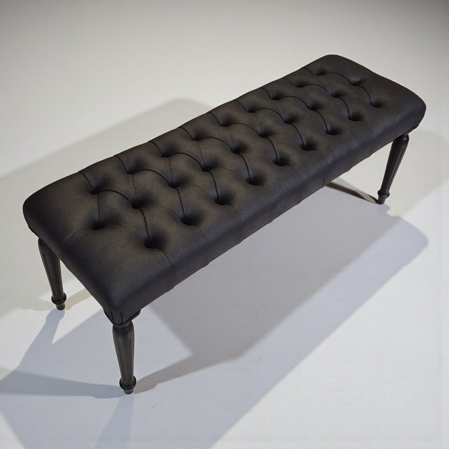 Retro Kapitone Ahşap Bank