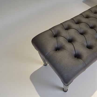 Retro Kapitone Ahşap Bank