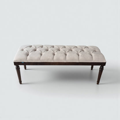 Sarp Bank, Kapitone Döşemeli Ahşap Ayaklı Bench