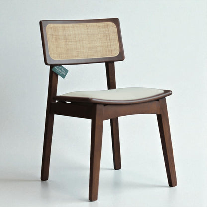 Arizona Wickered Wooden Chair, Wicker Back, Modern Design