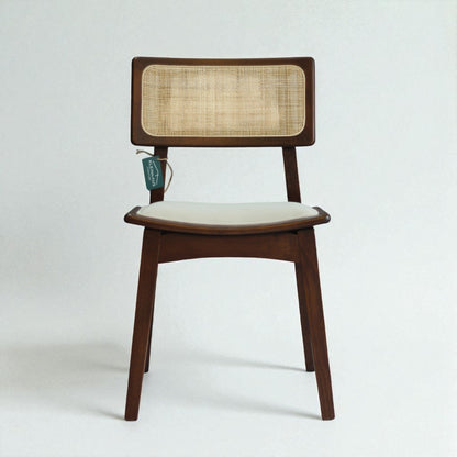 Arizona Wickered Wooden Chair, Wicker Back, Modern Design