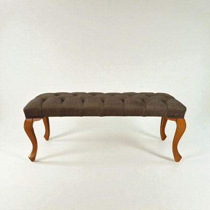 Ahşap Lükens Ayaklı Kapitone Bench