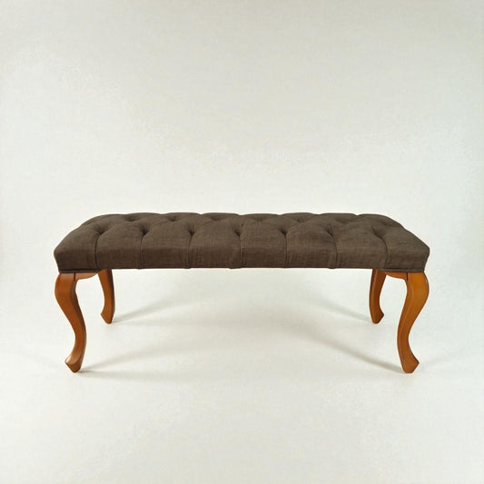 Ahşap Lükens Ayaklı Kapitone Bench
