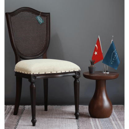 Retro Ahşap Yemek Sandalyesi, Klasik Hazeranlı Tasarım
