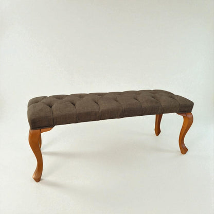 Ahşap Lükens Ayaklı Kapitone Bench