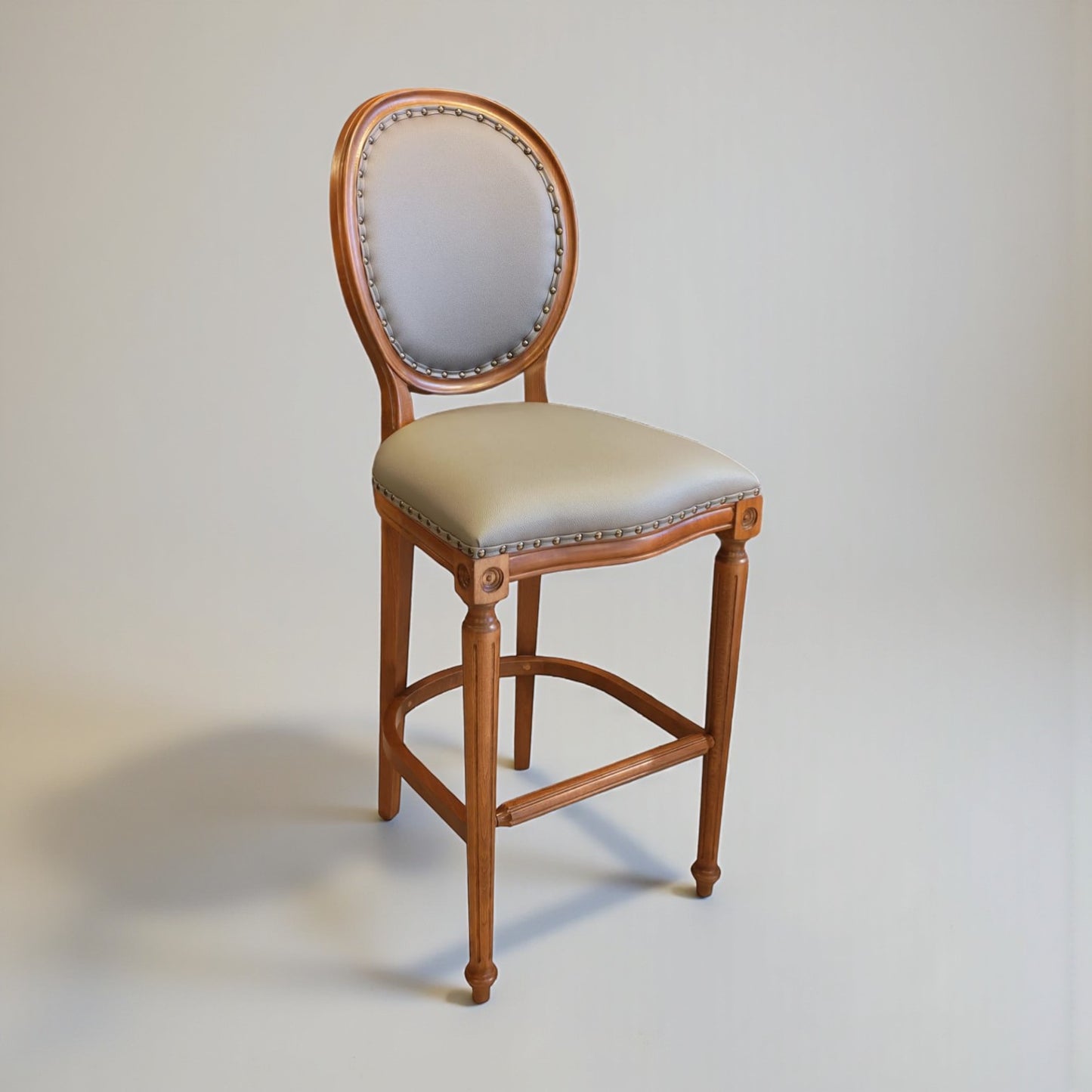 Madallion Ahşap Bar Sandalyesi
