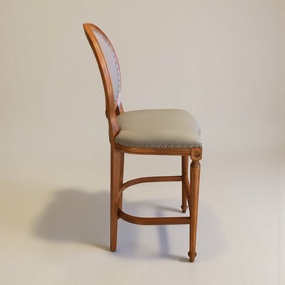 Madallion Ahşap Bar Sandalyesi