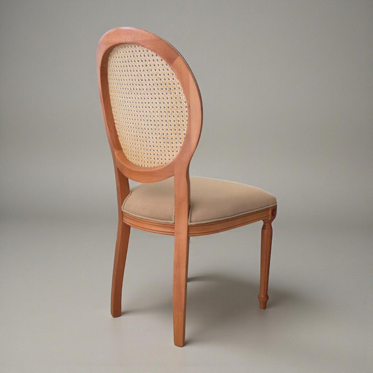 Medallion Solid Wood Chair with Rattan