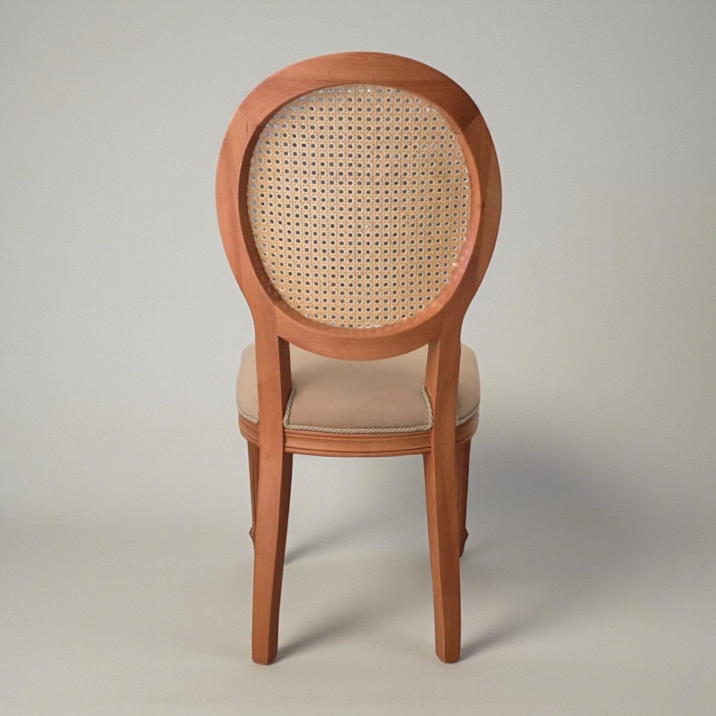 Medallion Solid Wood Chair with Rattan