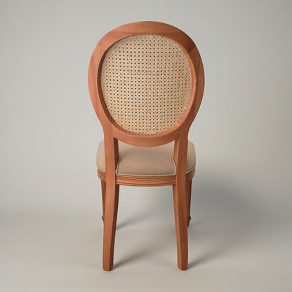 Medallion Solid Wood Chair with Rattan