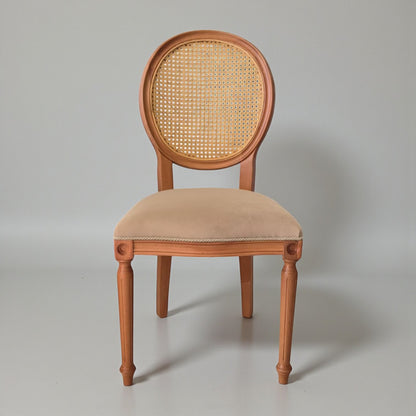 Medallion Solid Wood Chair with Rattan