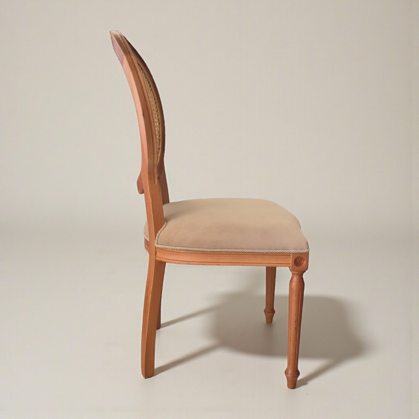Medallion Solid Wood Chair with Rattan