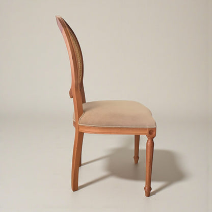 Medallion Solid Wood Chair with Rattan