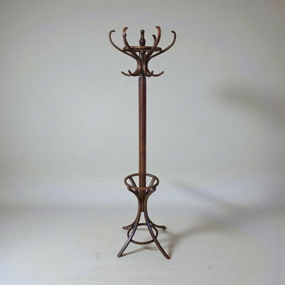 Tonet Coat Rack, 6-Piece Wooden Frame, Dark Walnut