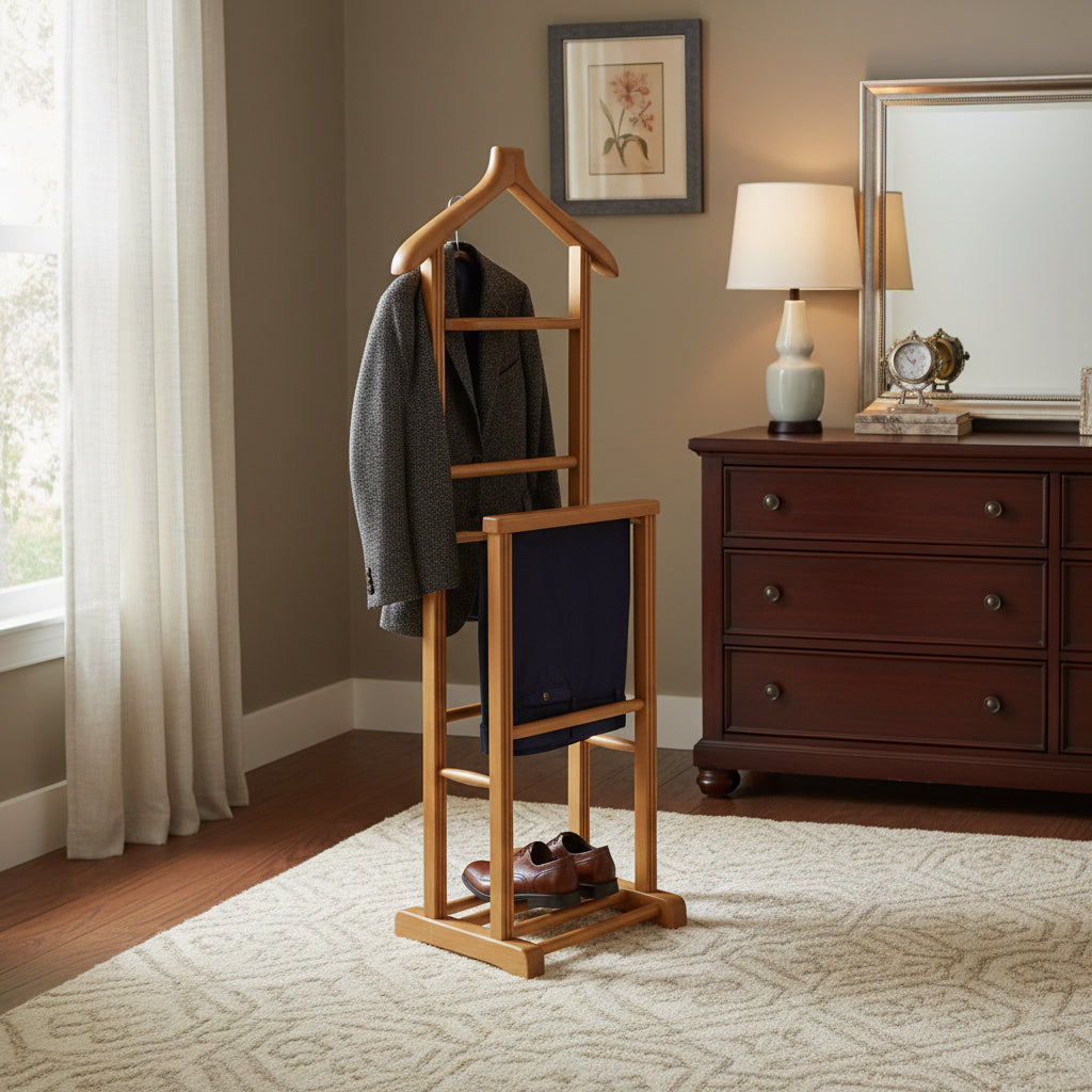 Wooden Dumb Butler, Solid Coat Hanger, Trouser Hanger