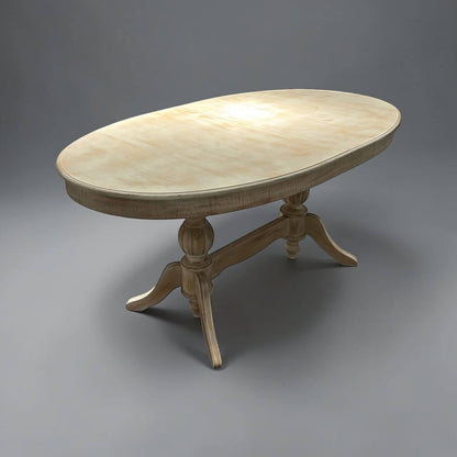 Elegansia Eskitme Cilalı Oval Açılır Yemek Masası