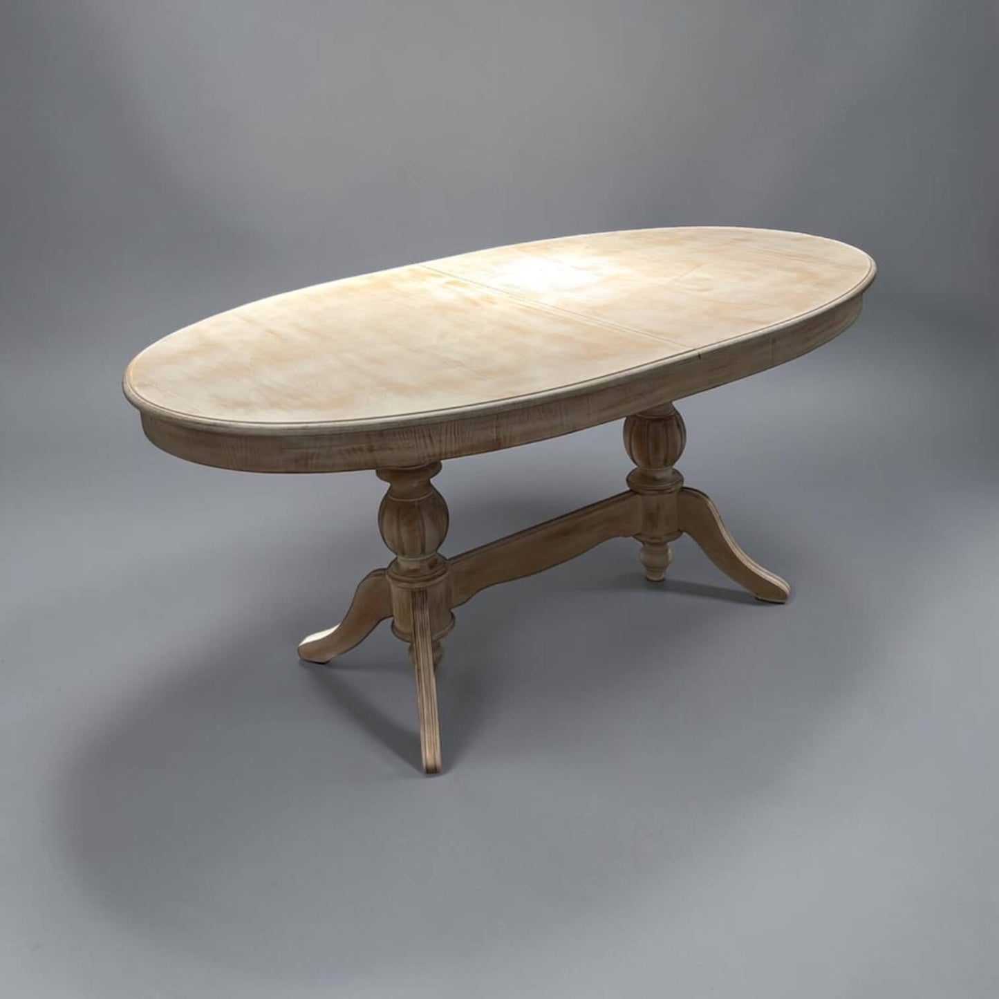 Elegansia Eskitme Cilalı Oval Açılır Yemek Masası