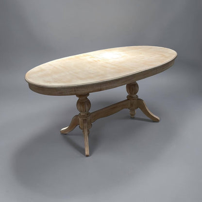 Elegansia Eskitme Cilalı Oval Açılır Yemek Masası