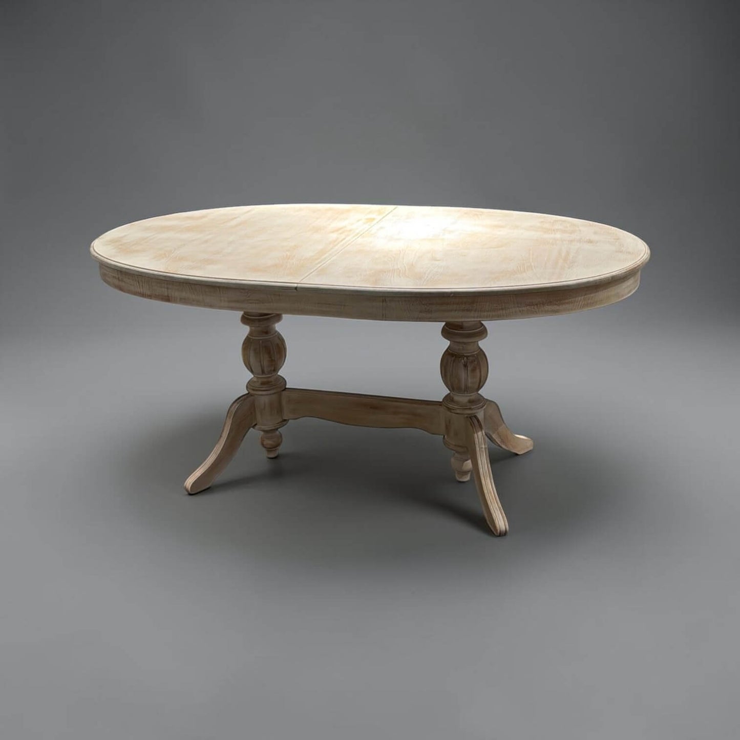 Elegansia Eskitme Cilalı Oval Açılır Yemek Masası