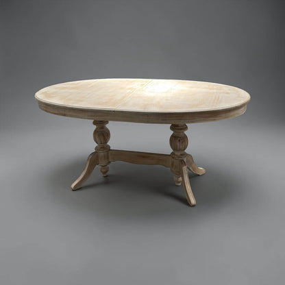 Elegansia Eskitme Cilalı Oval Açılır Yemek Masası