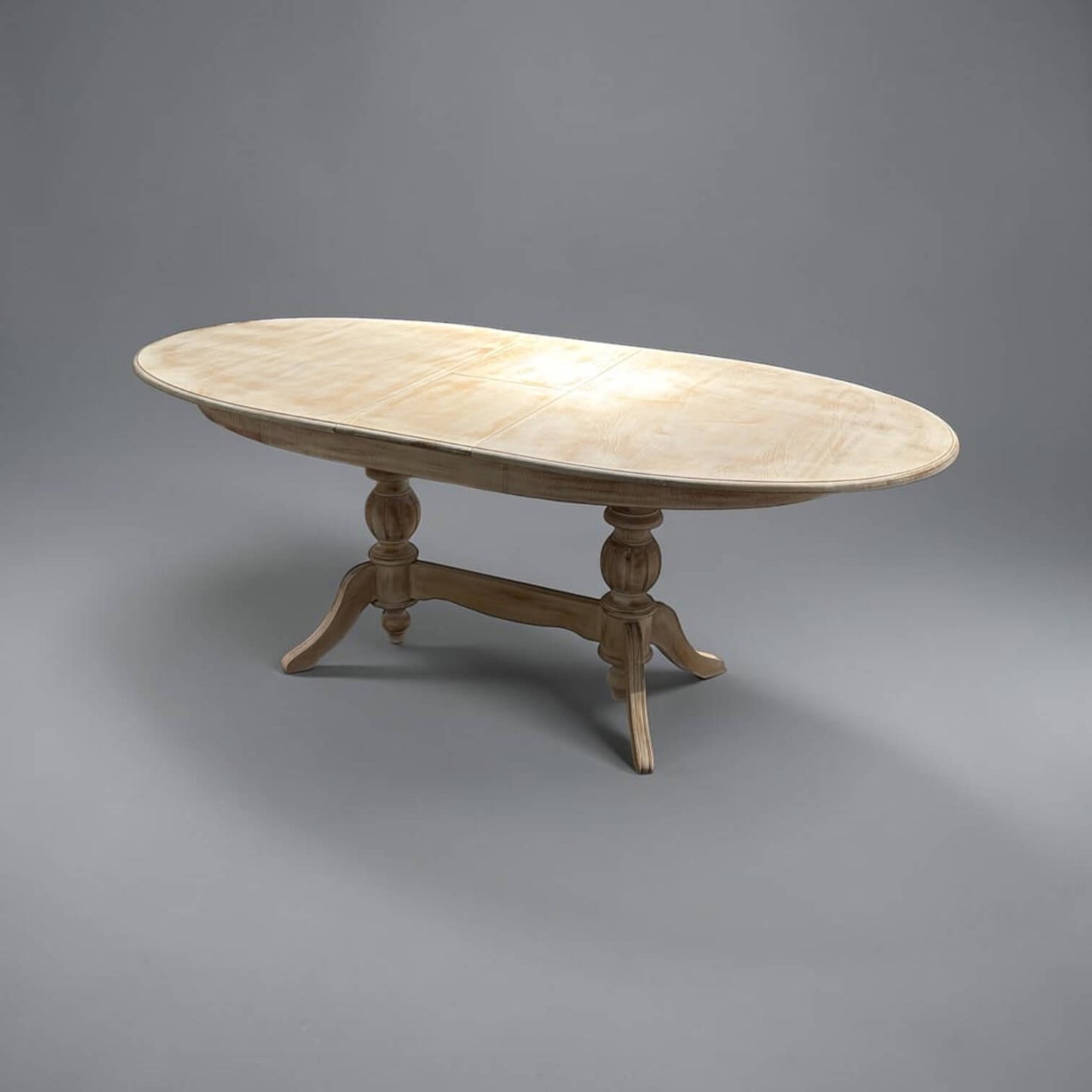Elegansia Eskitme Cilalı Oval Açılır Yemek Masası
