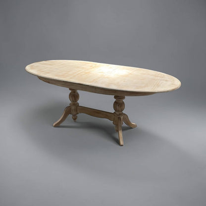 Elegansia Eskitme Cilalı Oval Açılır Yemek Masası