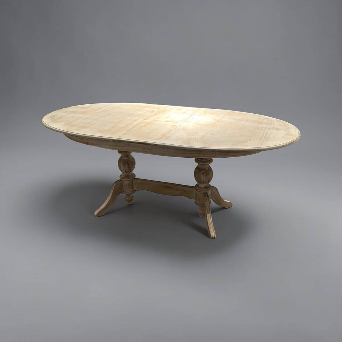 Elegansia Eskitme Cilalı Oval Açılır Yemek Masası