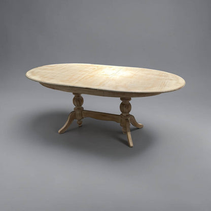 Elegansia Eskitme Cilalı Oval Açılır Yemek Masası