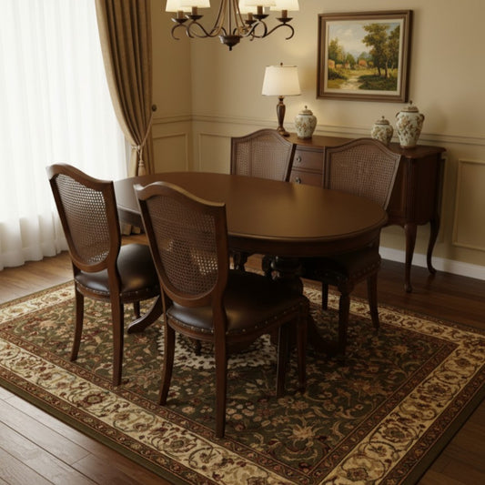 Elegansia Wooden Table Set (4 Retro Chairs)