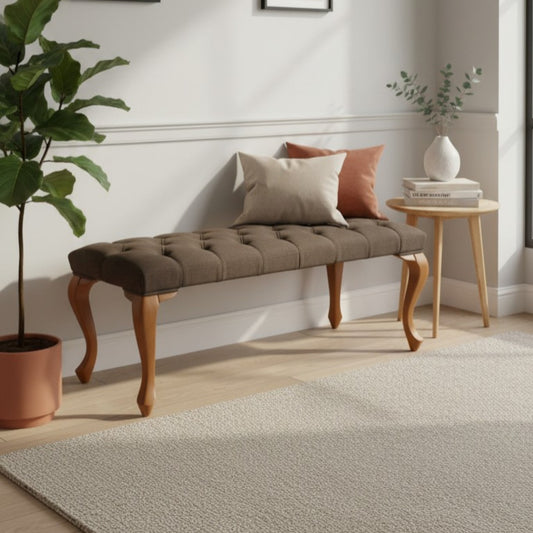 Quilted Bench with Lukens Wooden Legs