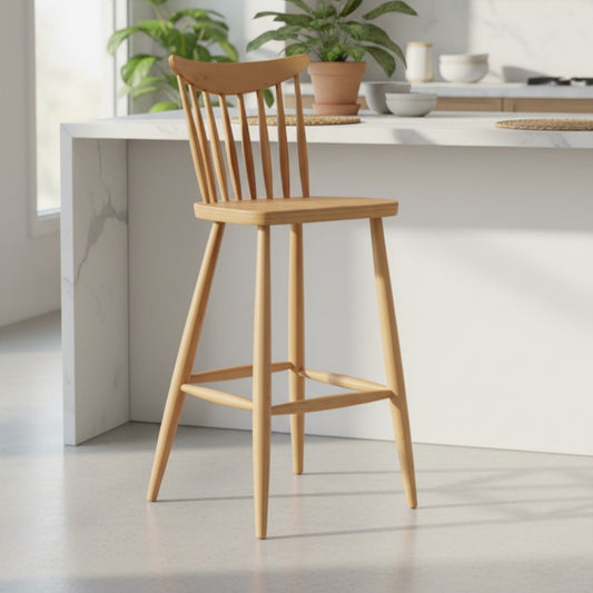 Lunoria Ahşap Oturumlu Bar Sandalyesi, Masif Ahşap Oturumlu