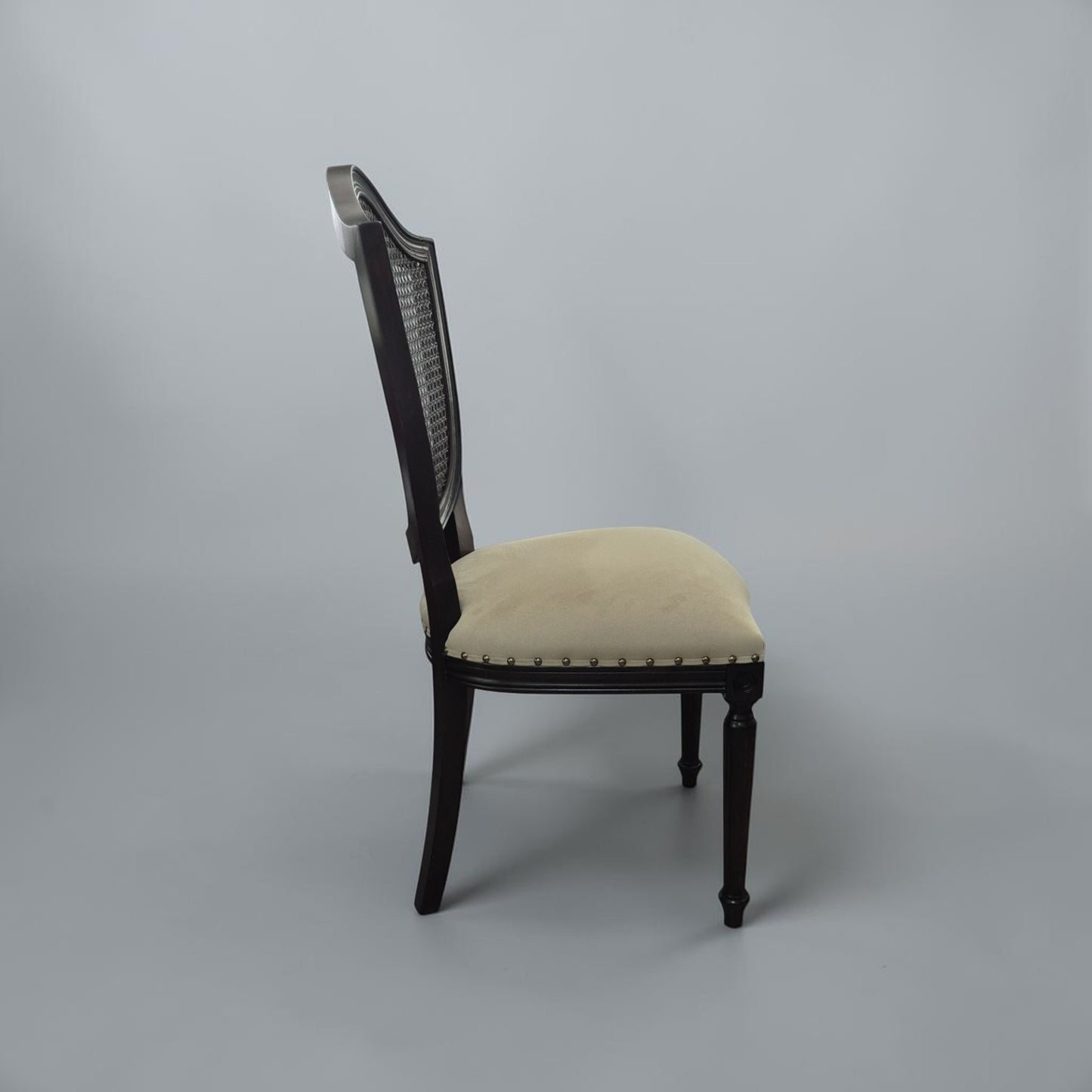 Retro-Esszimmerstuhl aus Holz, klassisches Rattan-Design