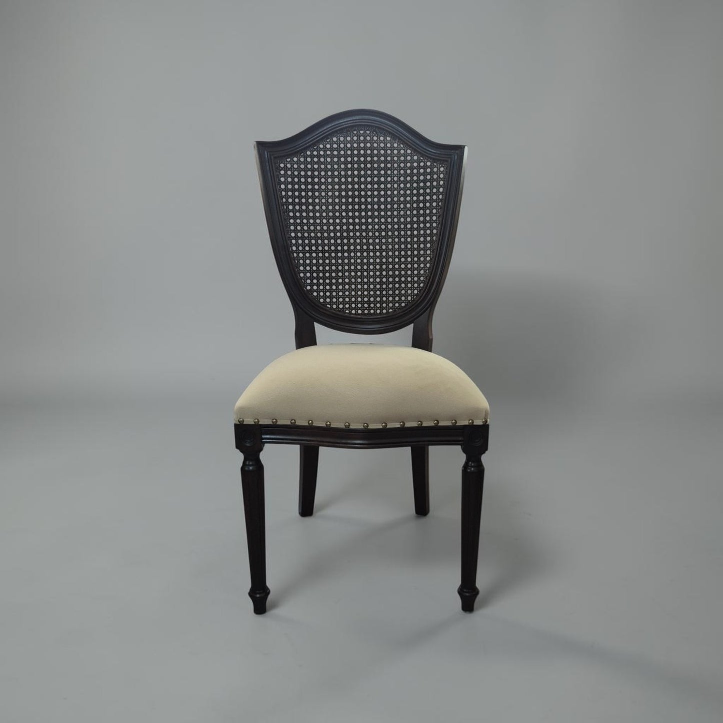 Retro-Esszimmerstuhl aus Holz, klassisches Rattan-Design