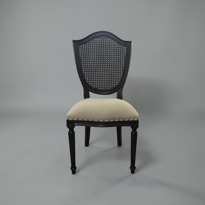 Retro-Esszimmerstuhl aus Holz, klassisches Rattan-Design