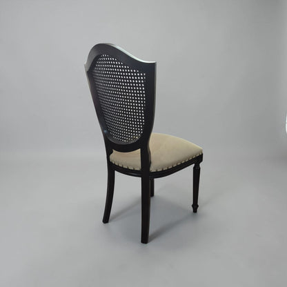Retro-Esszimmerstuhl aus Holz, klassisches Rattan-Design
