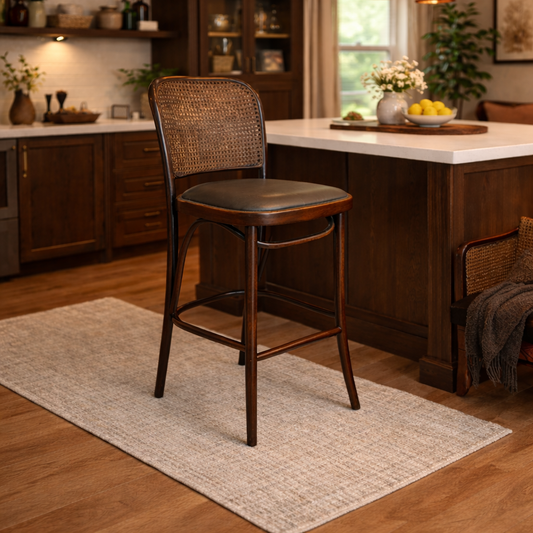 Tonet Hazeranlı Ahşap Bar Sandalyesi